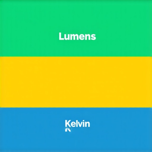 Lumens and Kelvin Scale for Home Lighting Infographic illustrating lumens and kelvin scale for choosing home lighting.