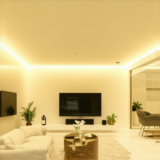 Modern Living Room with LED Lighting Contemporary living room showcasing different LED light sources.
