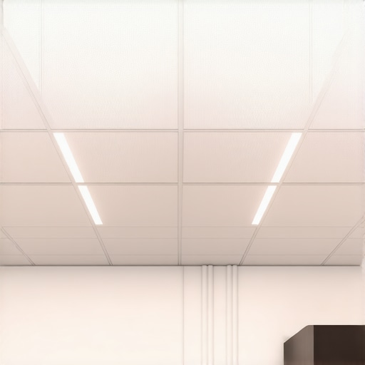 Modern Office with LED Panels Office interior illuminated by LED panels providing uniform lighting.