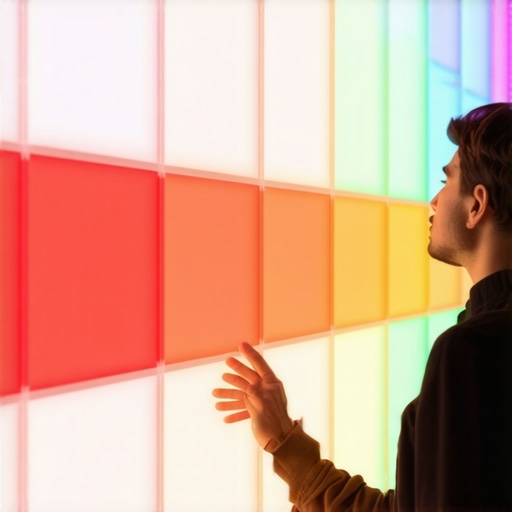 Nanoleaf LED panels creating artistic wall display in modern home