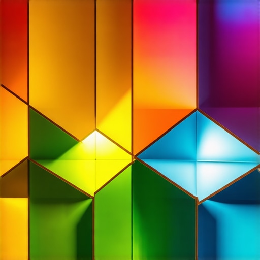 Nanoleaf Shapes modular panels Colorful modular Nanoleaf Shapes panels on a modern wall