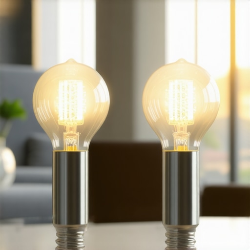 Philips CorePro LED Classic in cozy home environment Philips CorePro LED Classic light bulb providing warm light in a living room