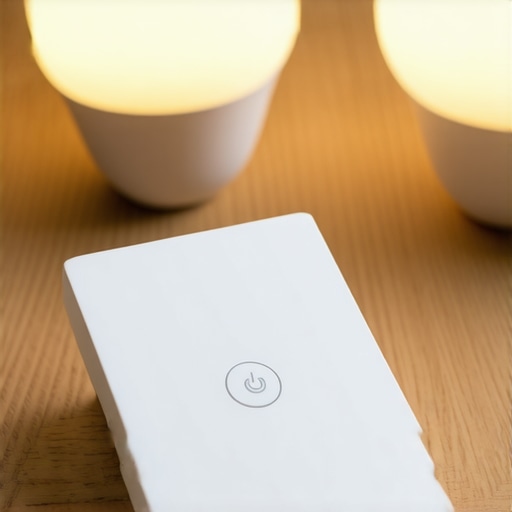 Philips Hue Dimmer Switch bežični prekidač, dio pametnog sustava rasvjete, s tipkama za uključivanje/isključivanje i prigušivanje, uz Philips Hue žarulju.