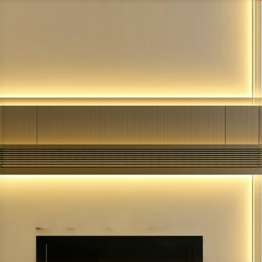 Colorful Philips Hue LED strip lighting in a contemporary living room