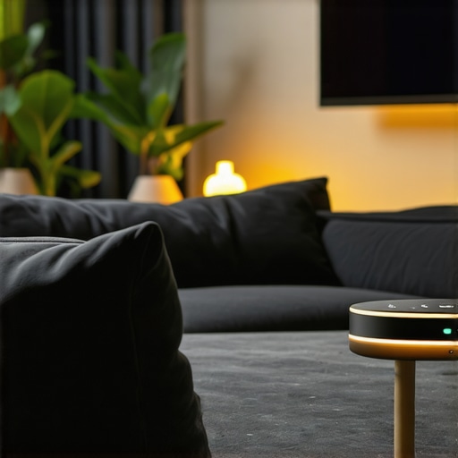 Modern living room with Philips Hue Play LED lights