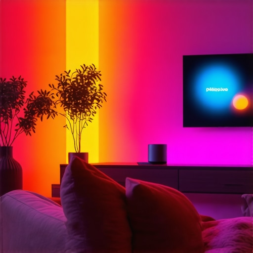 Smart lighting setup with Philips Hue Play in a contemporary living room