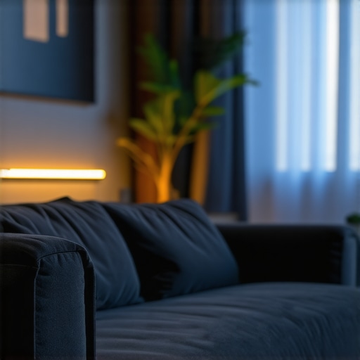 Stylish Philips Hue Play smart light in a modern living room