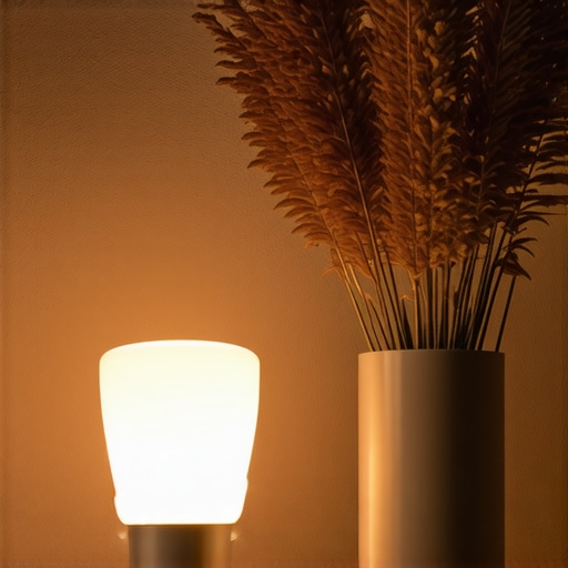Philips Hue Smart LED Bulb in Home Smart LED bulb with colorful ambient lighting in modern home