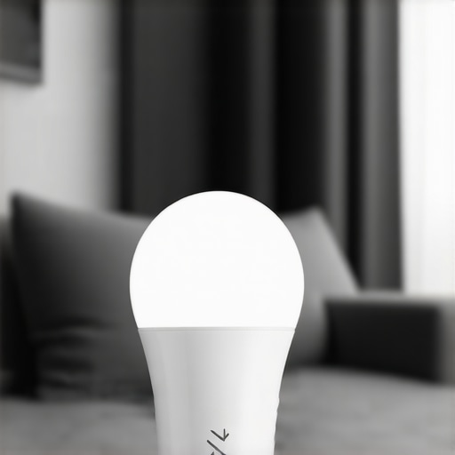 TP-Link KL130 Smart Bulb in Modern Home Modern living room with TP-Link KL130 smart bulb highlighting adjustable lighting.