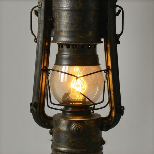 Unikatni steampunk metalni lampion Detaljan prikaz ručno izrađenog vintage steampunk metalnog lampiona