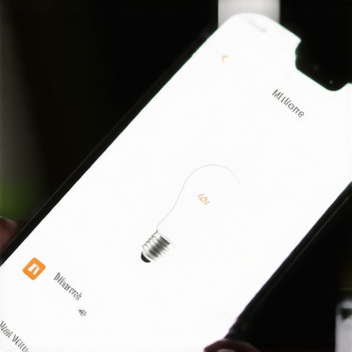 Sučelje Mi Home aplikacije na pametnom telefonu koje prikazuje postavke za Xiaomi LED pametnu sijalicu E27 topla bijela, s opcijama za svjetlinu i scenarije, simbolizirajući jednostavnost upravljanja.