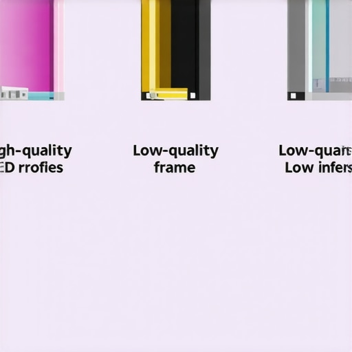 Usporedba kvalitete LED profila Visual comparison between premium and budget LED profiles with aluminum frames.
